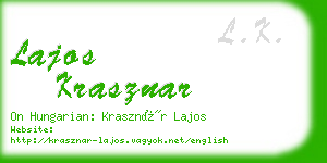 lajos krasznar business card